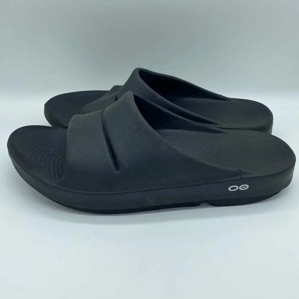 Oofos Black Rubber Slide Sandals Comfort Shoes Orthopedic Slip-on Men's size 10